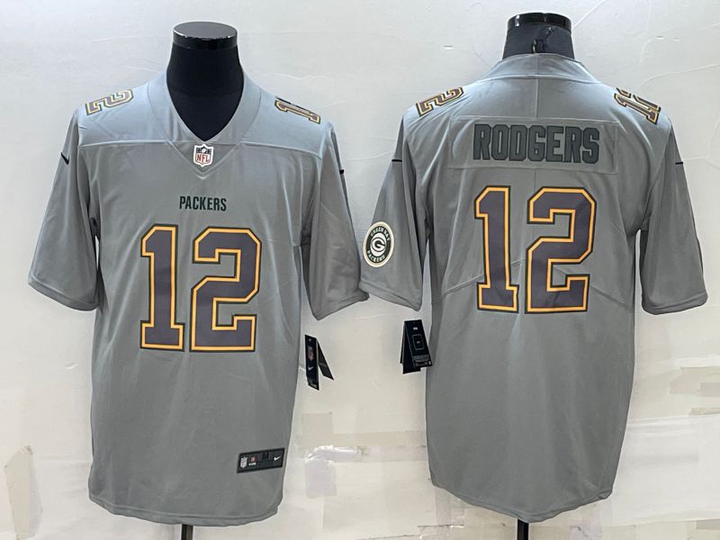 Men Green Bay Packers 12 Rodgers Grey 2022 Nike Limited Vapor Untouchable NFL Jersey